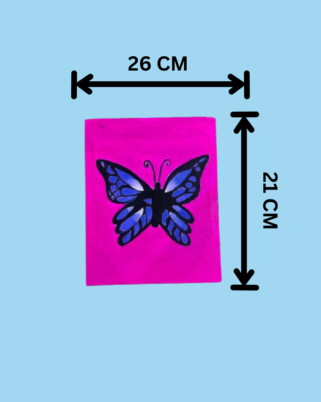 Bold Beauty - Hand-Painted Butterfly Canvas (26x21 cm)